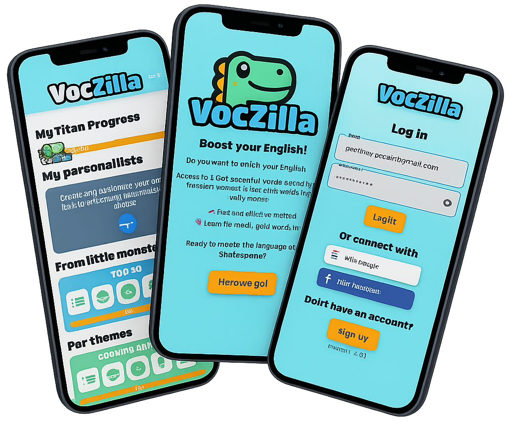 Écran d’accueil de l’application VocZilla